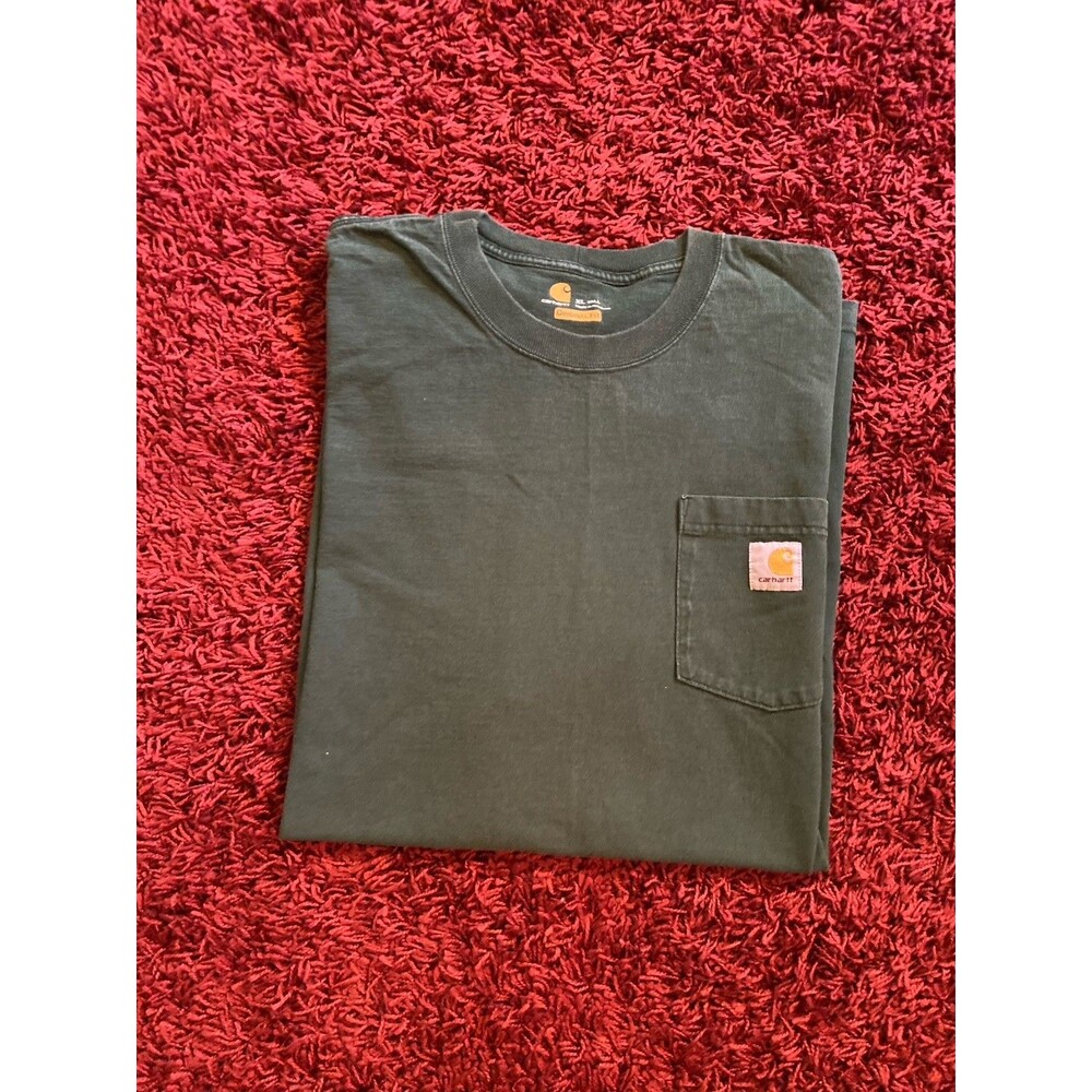 Carhartt Pocket T Shirt Men’s XL Tall Green Short Sleeve Faded Vintage Inspired - Picture 10 of 16